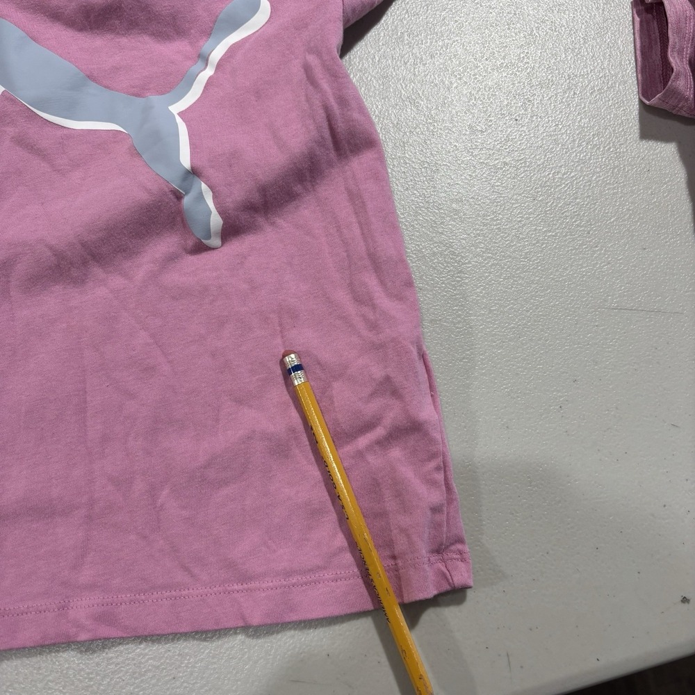PUMA Girls 2-Piece Outfit Set Sz 5 Pink Logo Short Sleeve w Matching Pants - Picture 6 of 7